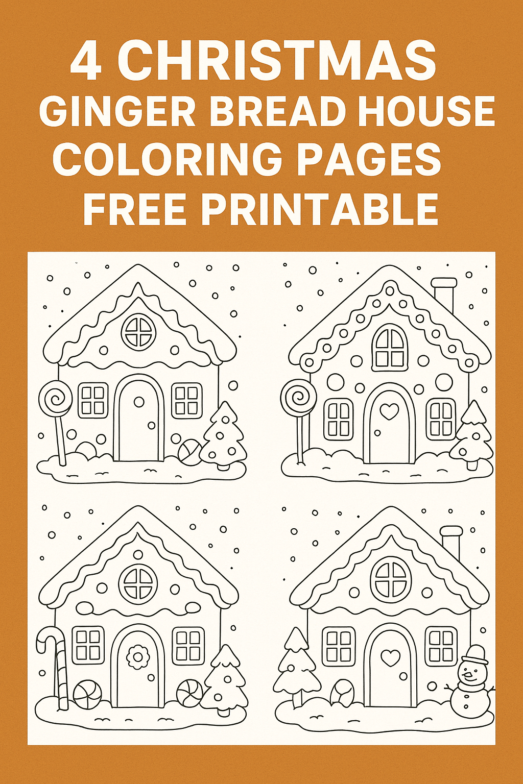 🎄 Christmas Ginger Bread House Coloring Pages Free Printable