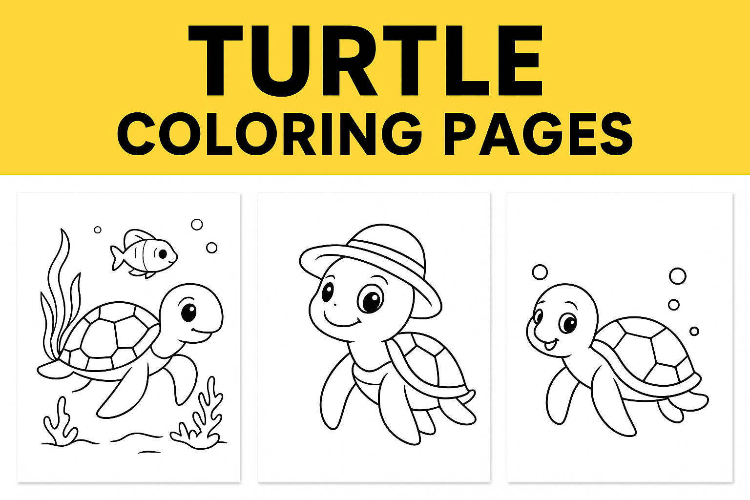 Adorable Turtle Coloring Pages for Kids — Free Printable Fun for Home & Classroom