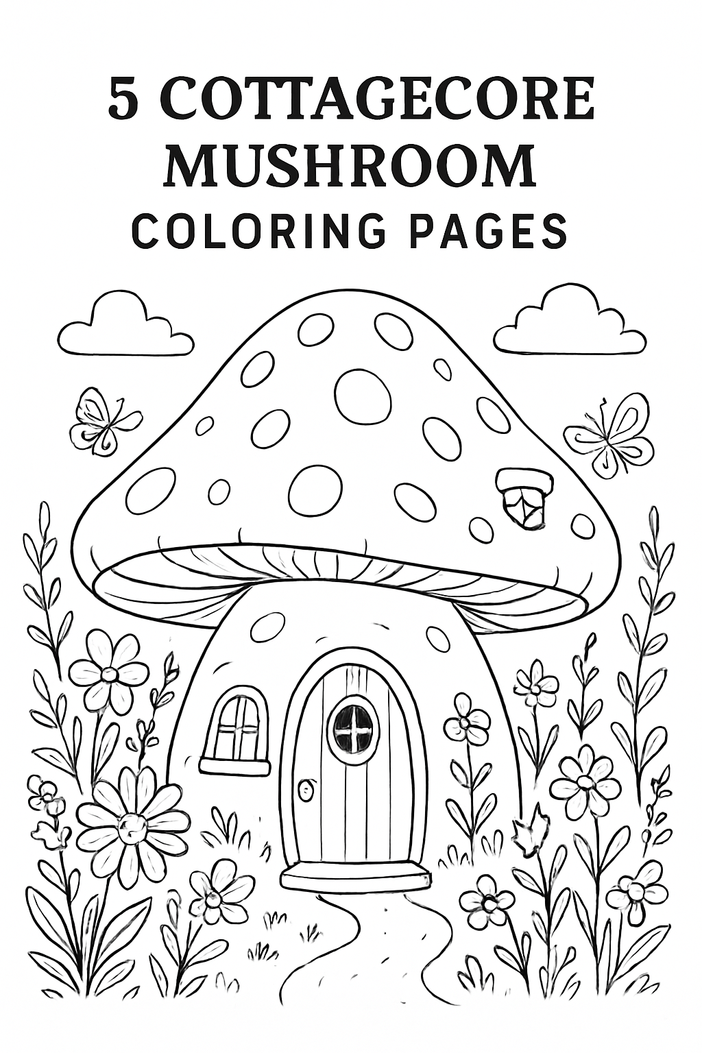 Cottagecore Mushroom House Coloring Pages Free Printable – A Cozy, Creative Escape for Kids