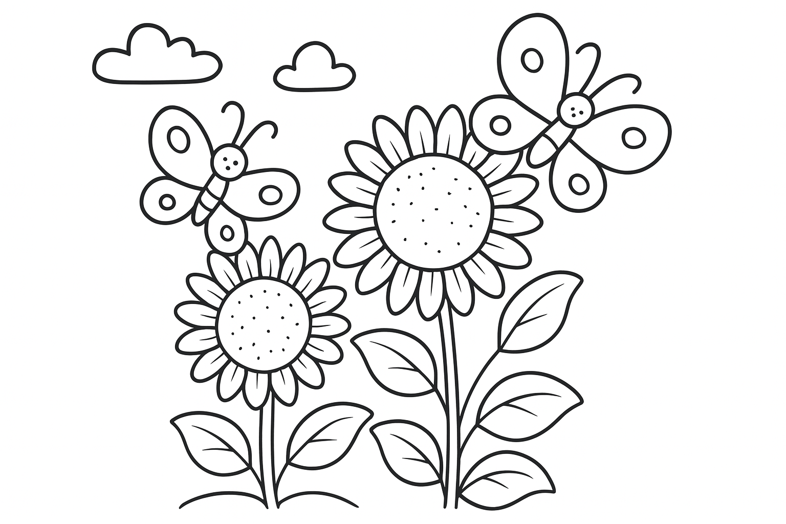 Sunflowers Coloring Pages Free Printable – Bright, Happy Art Time for Kids!