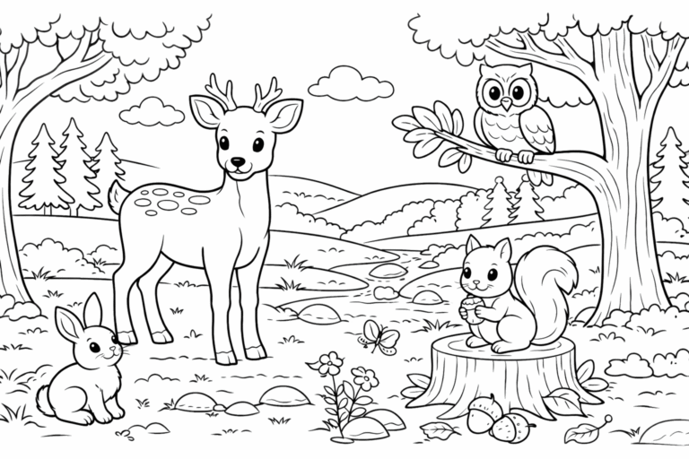 5 Free Forest Animal Coloring Pages Printable – Bring Woodland Creativity to Life