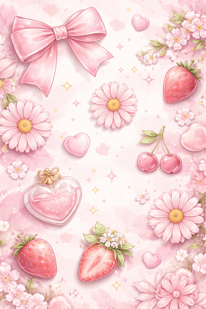 pink background aesthetic wallpaper