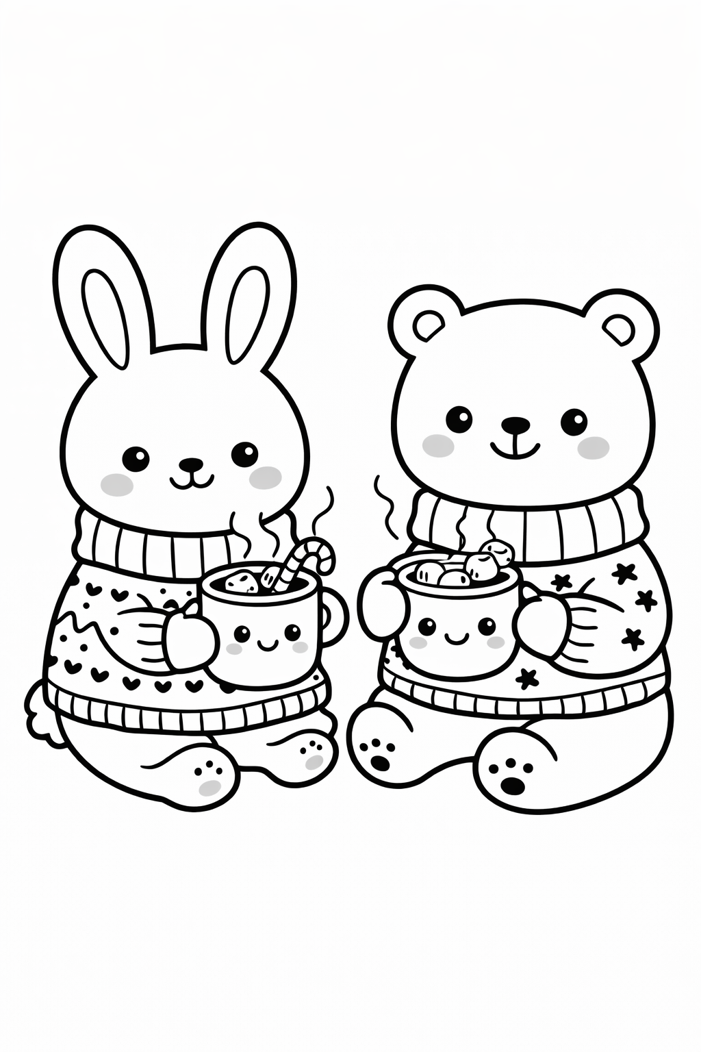 5 cute cozy animals coloring pages free printable
