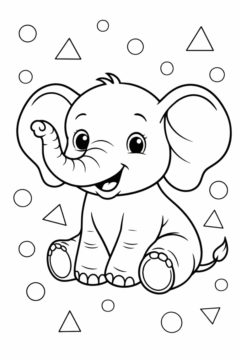 5 elephant coloring pages free printable