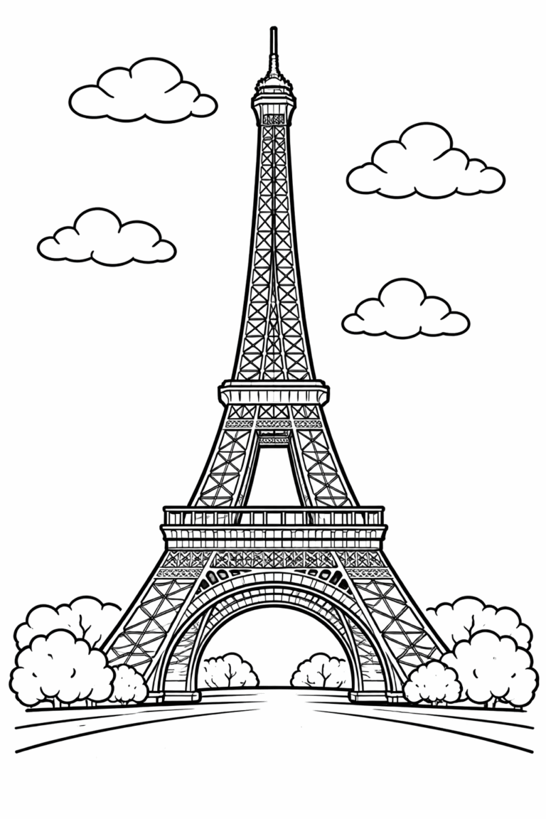 5 Effile tower coloring pages free printable