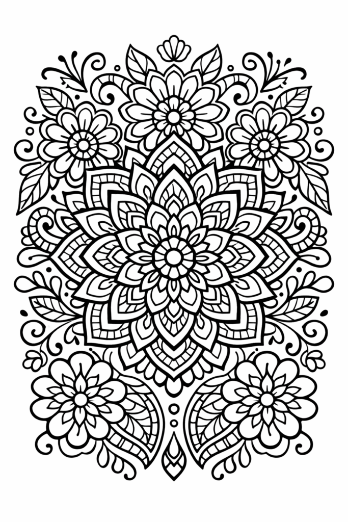 mandala floral coloring pages free printable