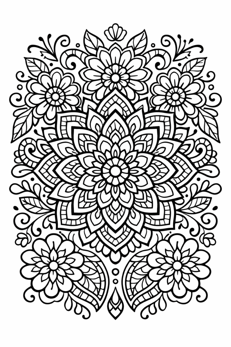 mandala floral coloring pages free printable