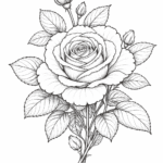 rose flower coloring pages free printable
