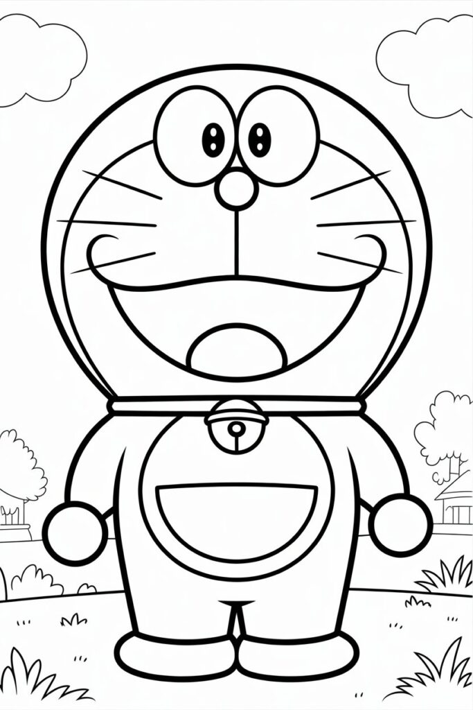 4 doraemon coloring pages free printable