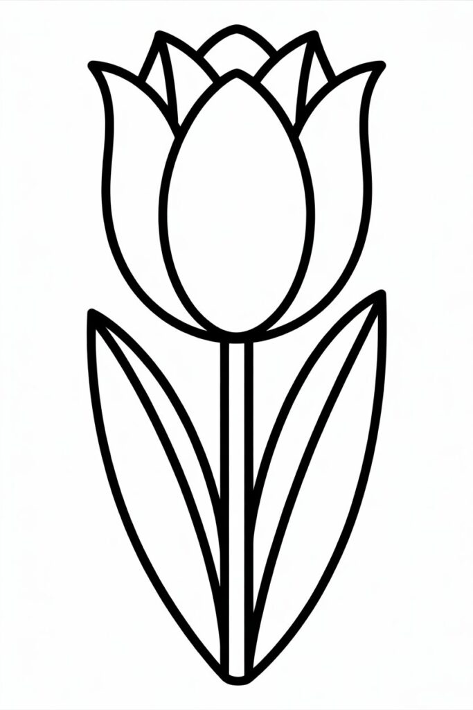 5 tulip flowers coloring pages free printable