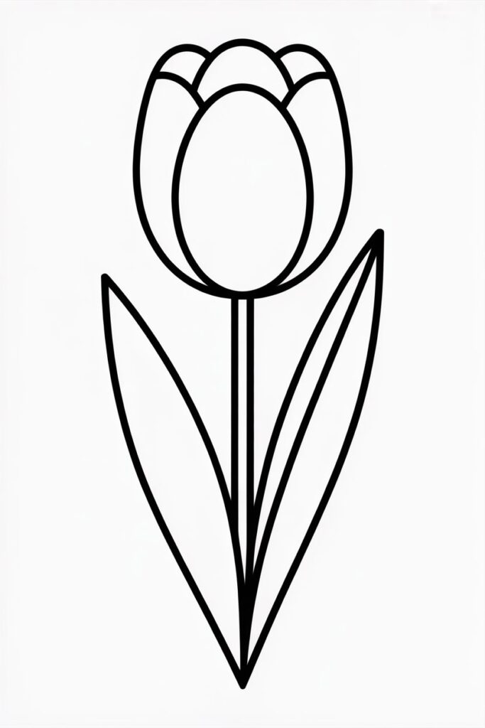 5 tulip flowers coloring pages free printable