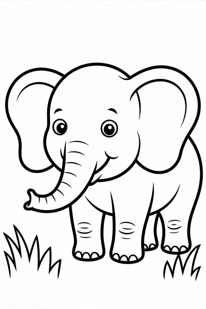 5 elephant coloring pages free printable
