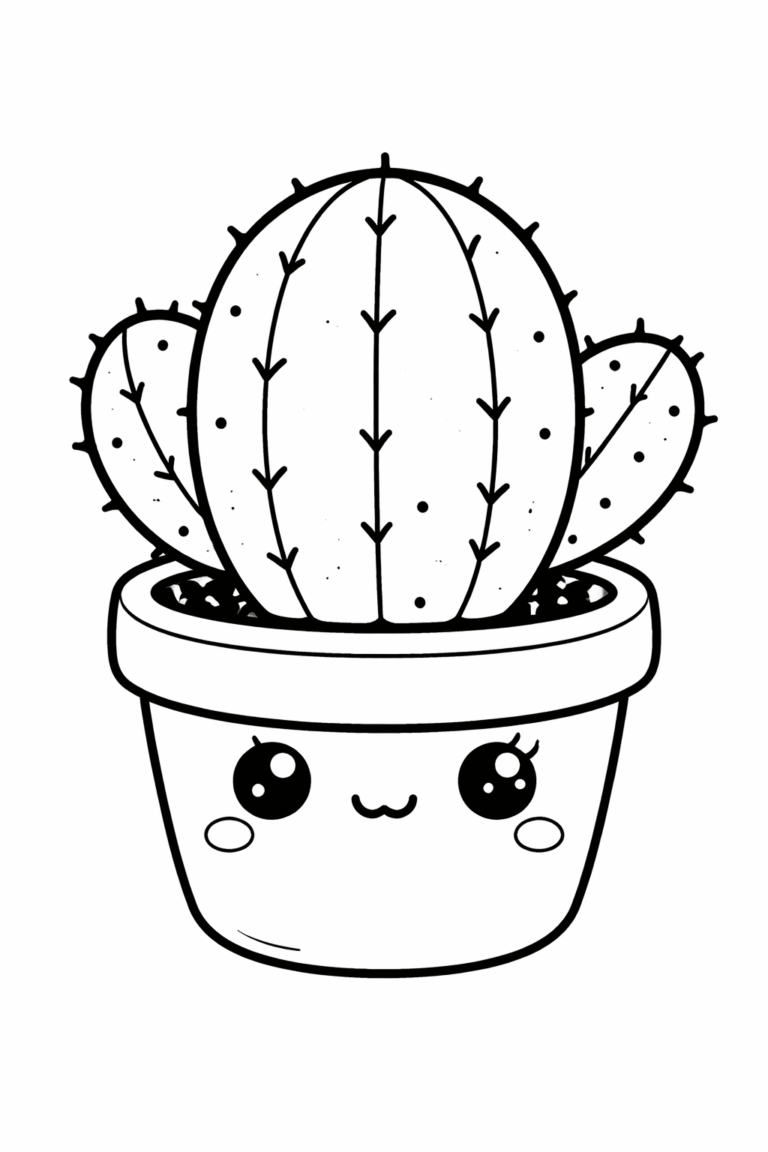 cactus coloring pages free printable