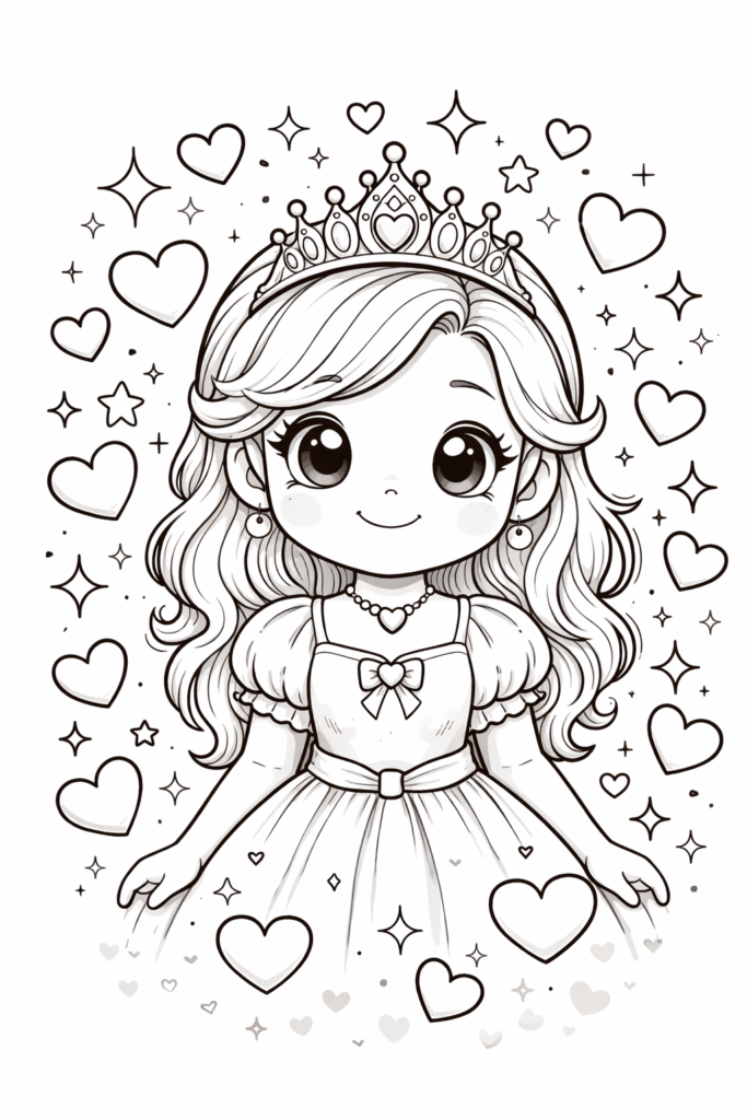 5 cartoon princess coloring pages free printable