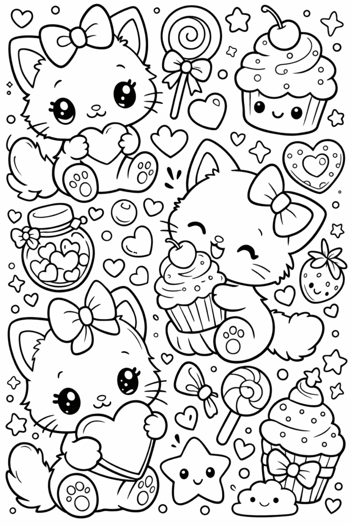 Hello kitty coloring pages free printable