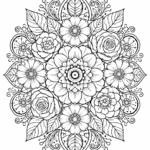 floral mandala coloring pages