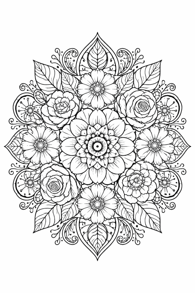 floral mandala coloring pages