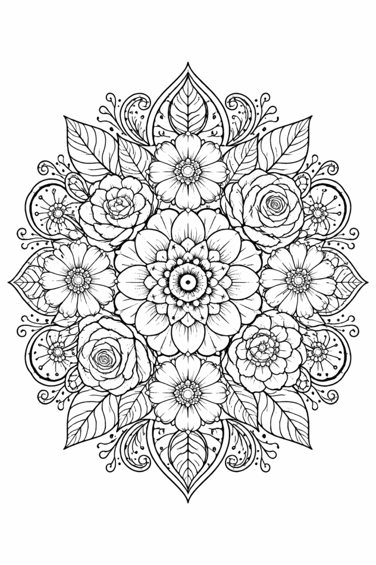 floral mandala coloring pages