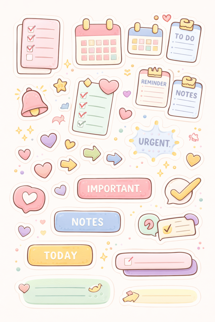 cute doodle stickers free printable