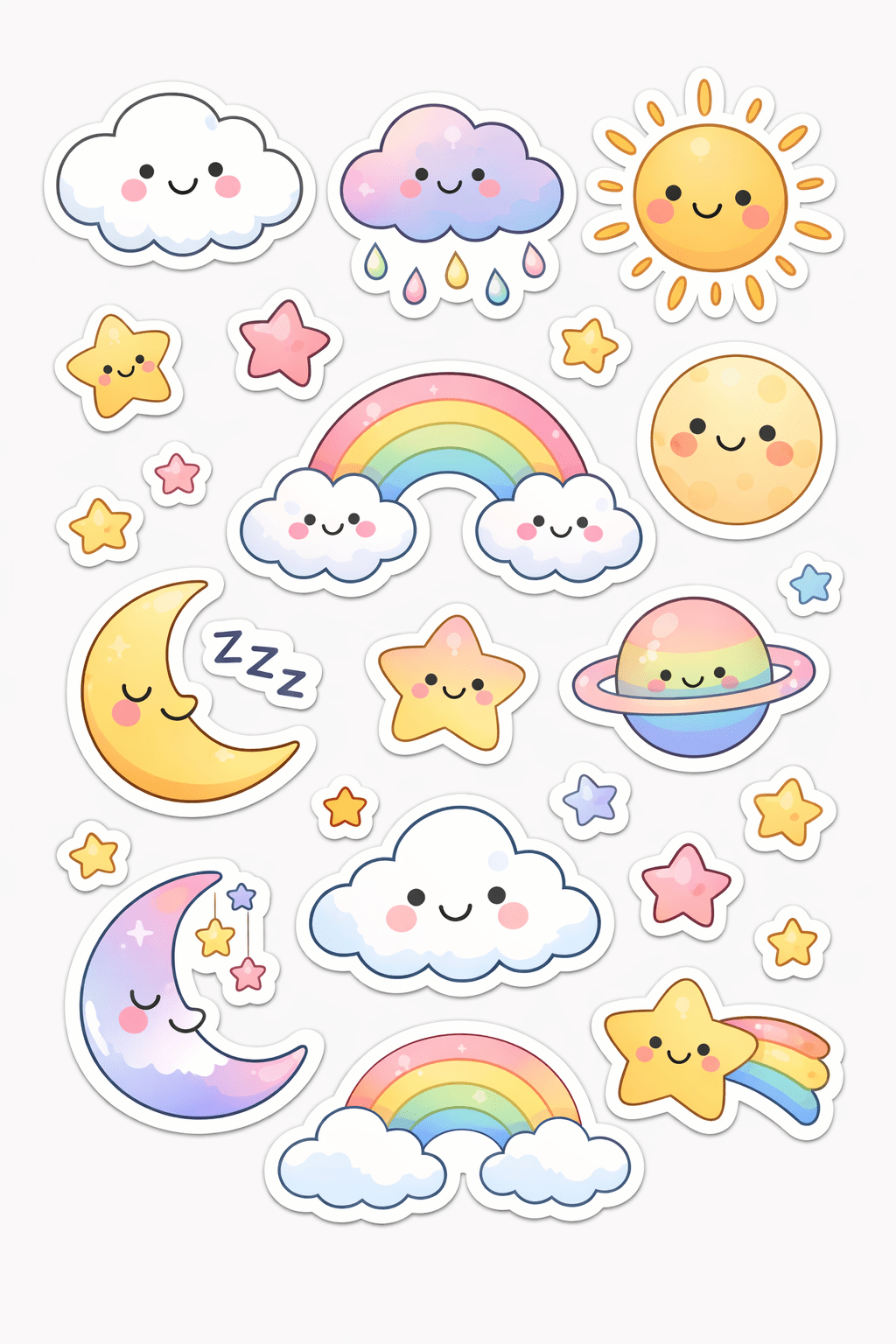 adorable doodle stickers free printable