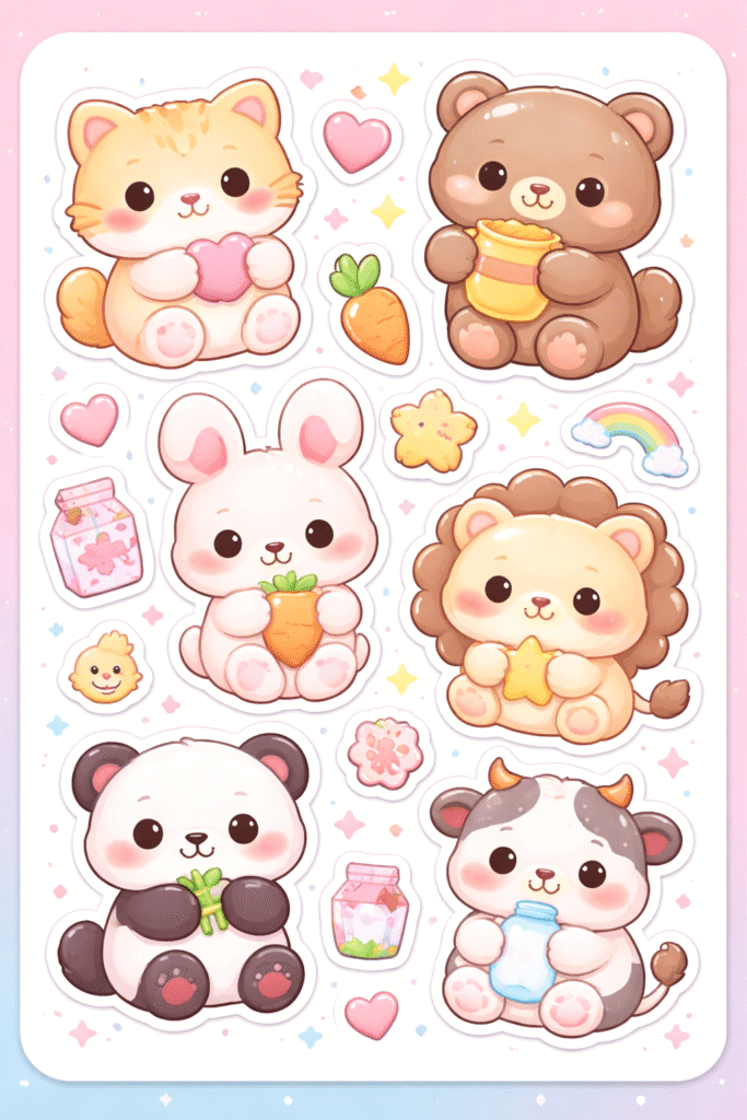 cute sticker sheets free printable