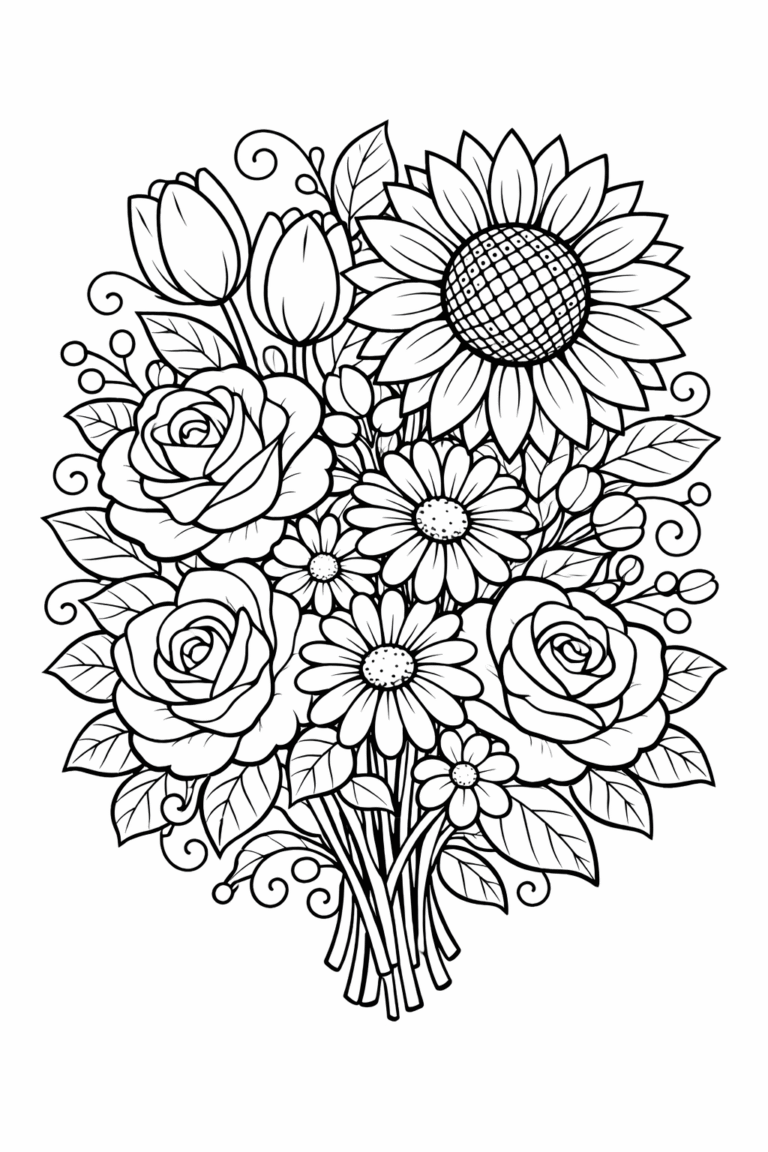 Flowers coloring pages