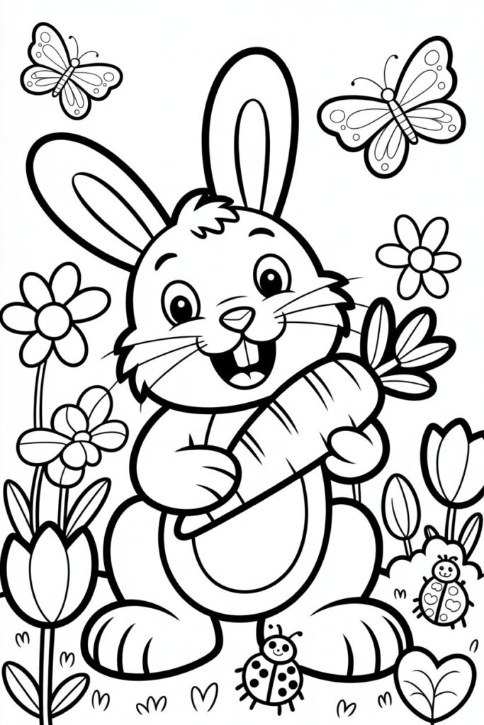 Cute Rabbit Coloring Pages Free Printable