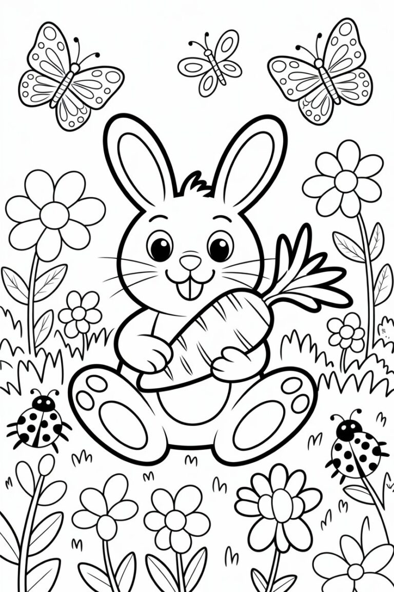 Cute Rabbit Coloring Pages Free Printable