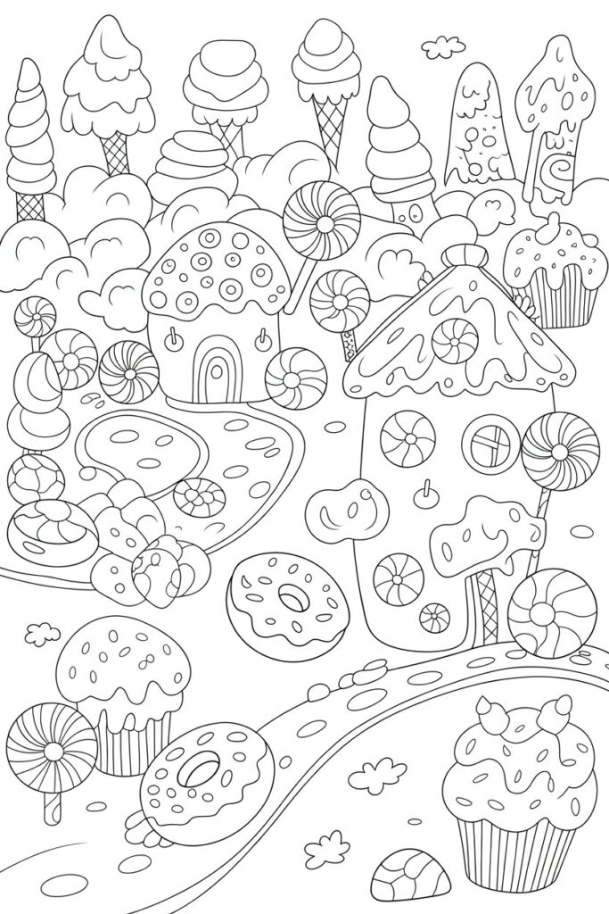 5 Candy Land coloring pages free printable