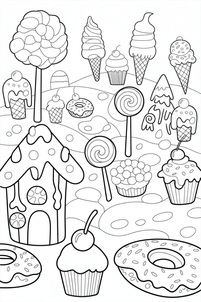 5 Candy Land coloring pages free printable