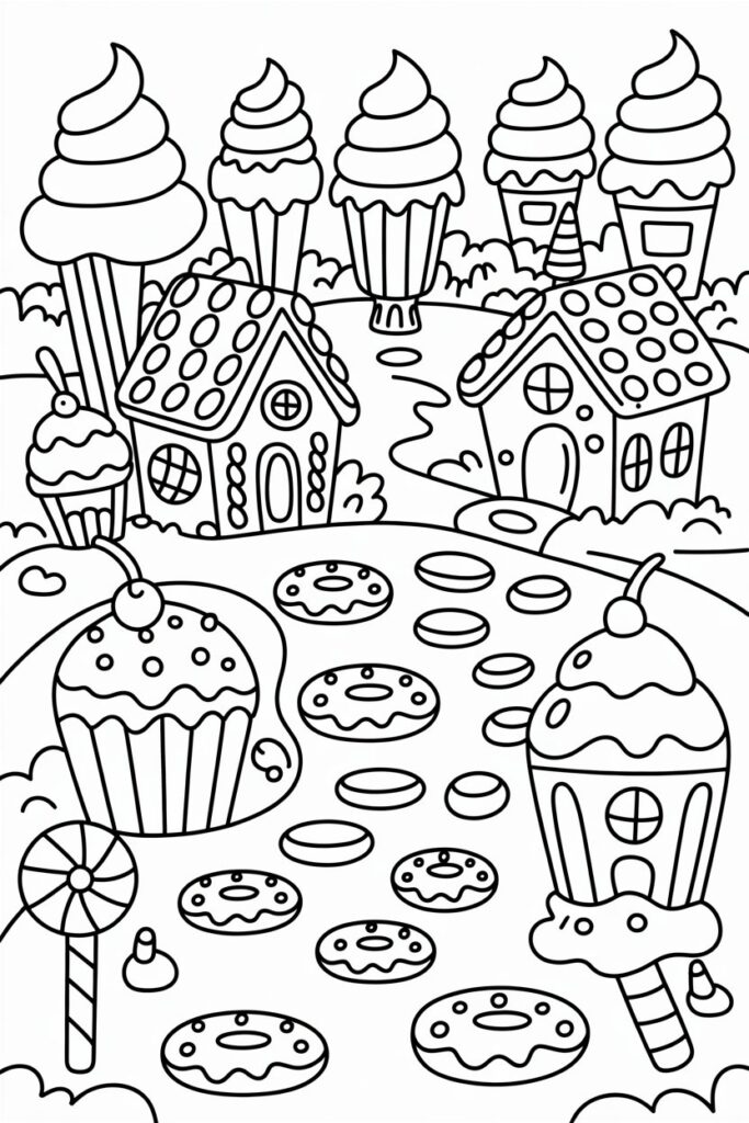 5 Candy Land coloring pages free printable