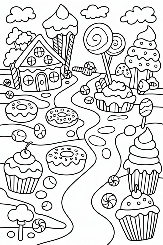 5 Candy Land coloring pages free printable