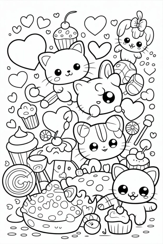 Hello kitty coloring pages free printable