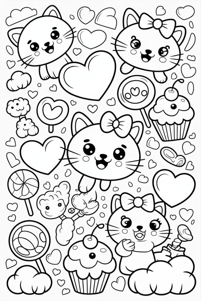 Hello kitty coloring pages free printable