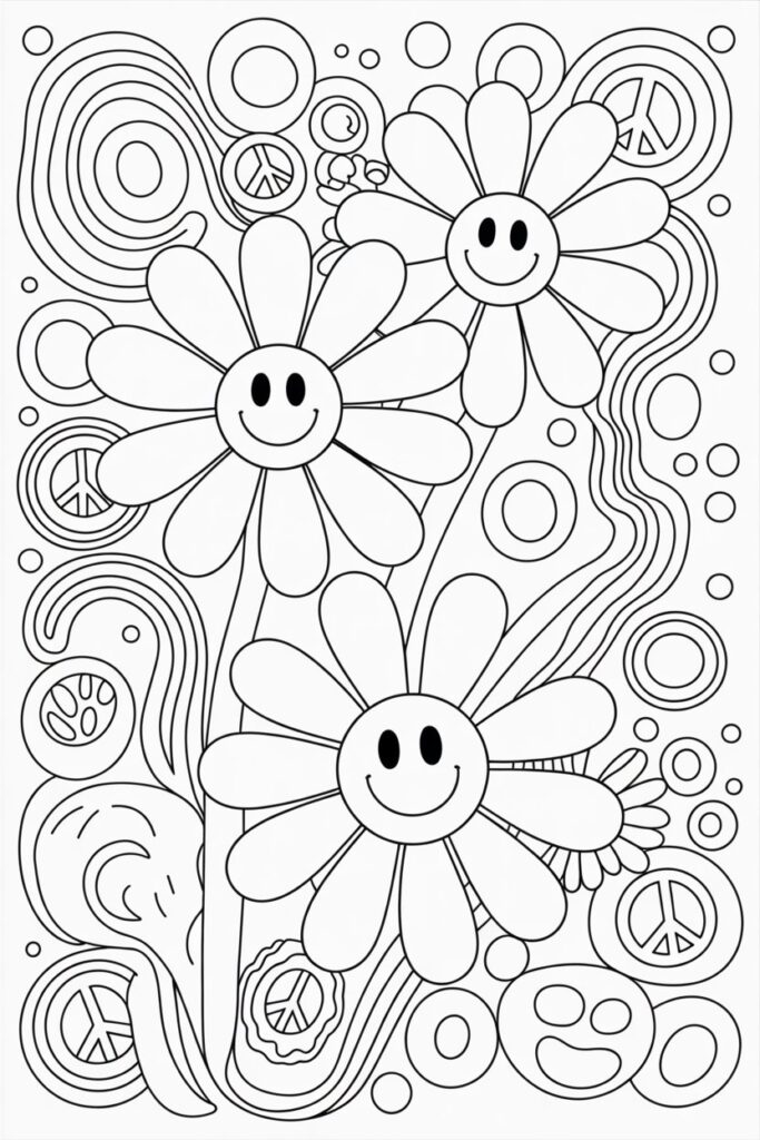 Daisy flower coloring pages free printable