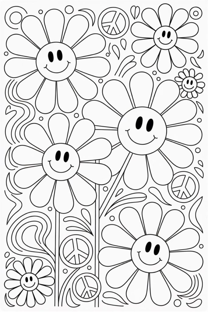 Daisy flower coloring pages free printable