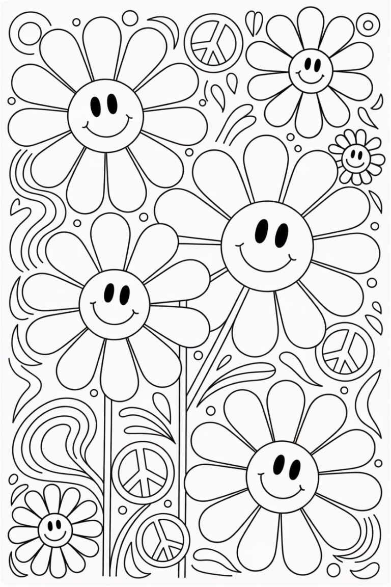 Daisy flower coloring pages free printable