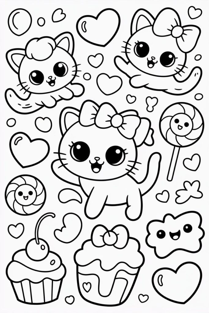 Hello kitty coloring pages free printable