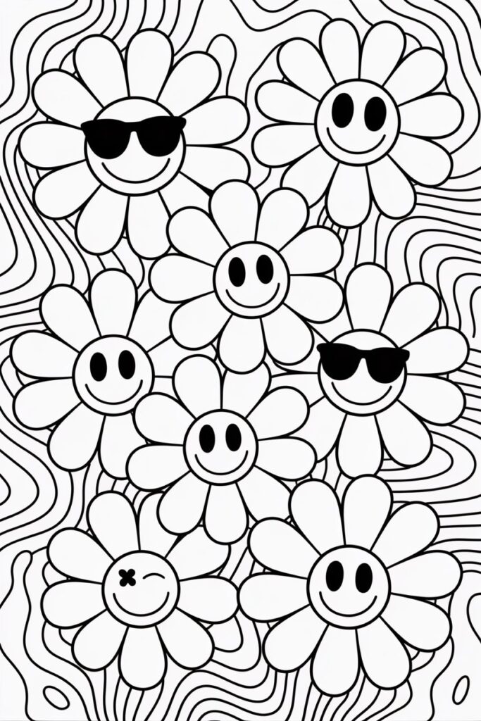 Daisy flower coloring pages free printable
