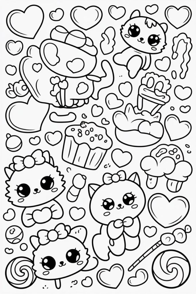Hello kitty coloring pages free printable