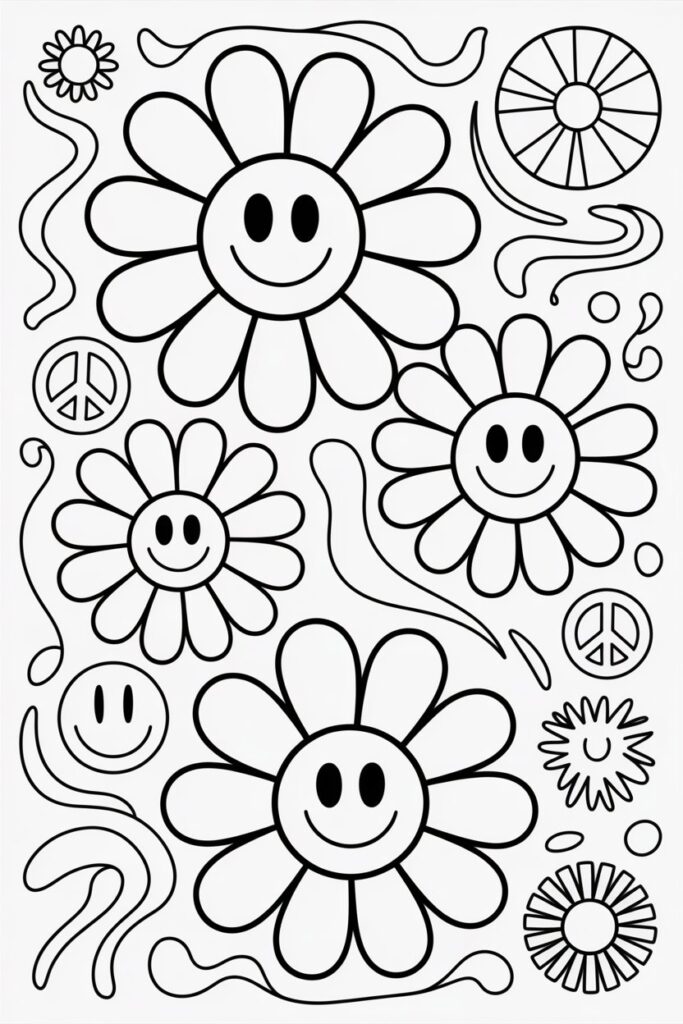 Daisy flower coloring pages free printable
