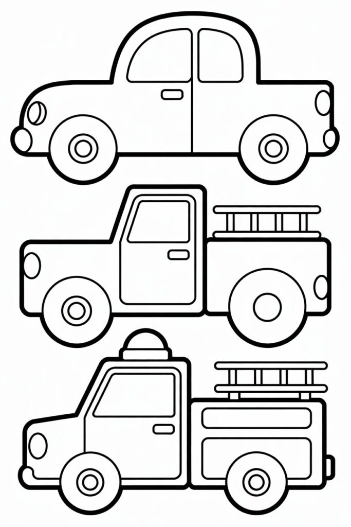 Cartoon vehicle coloring pages free printable