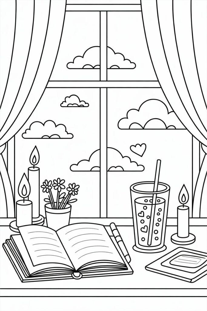 Aesthetic coloring pages free printable