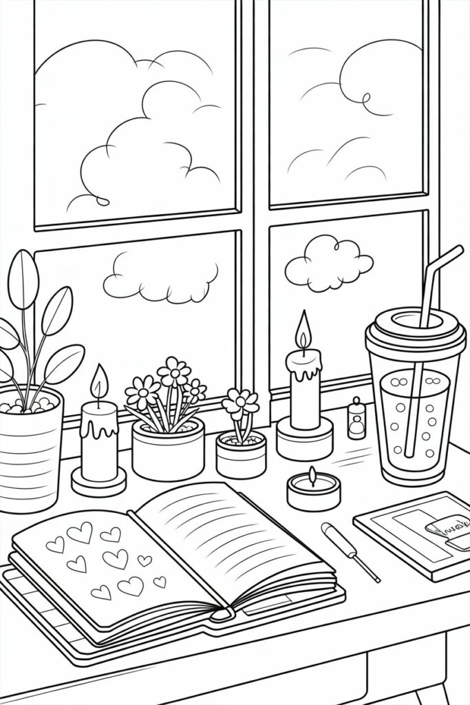 Aesthetic coloring pages free printable