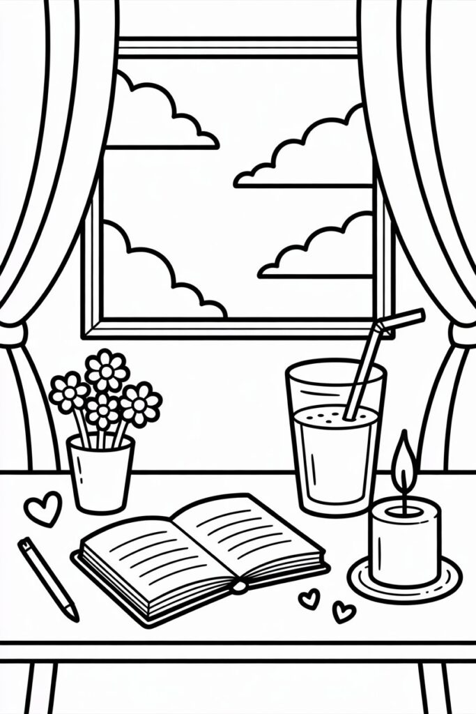 Aesthetic coloring pages free printable