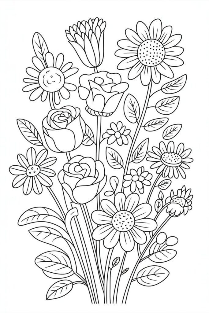Flowers coloring pages