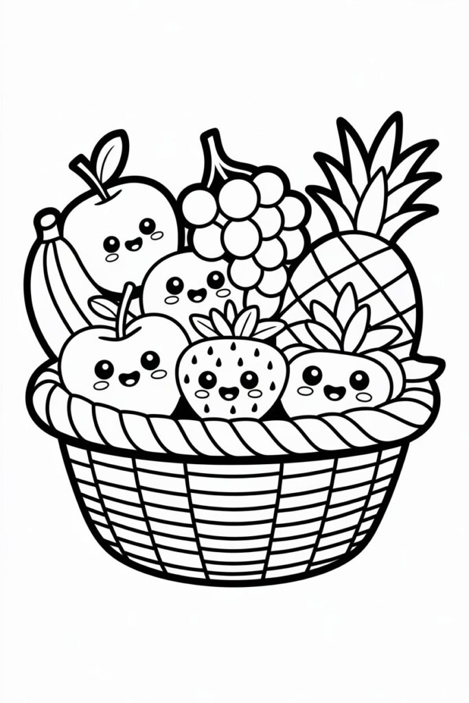 Fruits coloring pages
