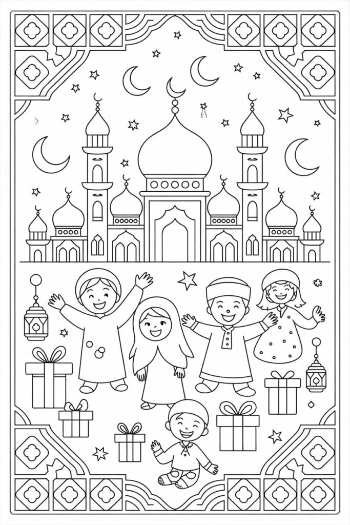 Eid coloring pages free printable