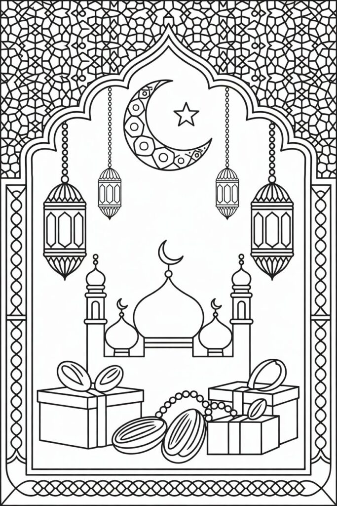 Eid coloring pages free printable