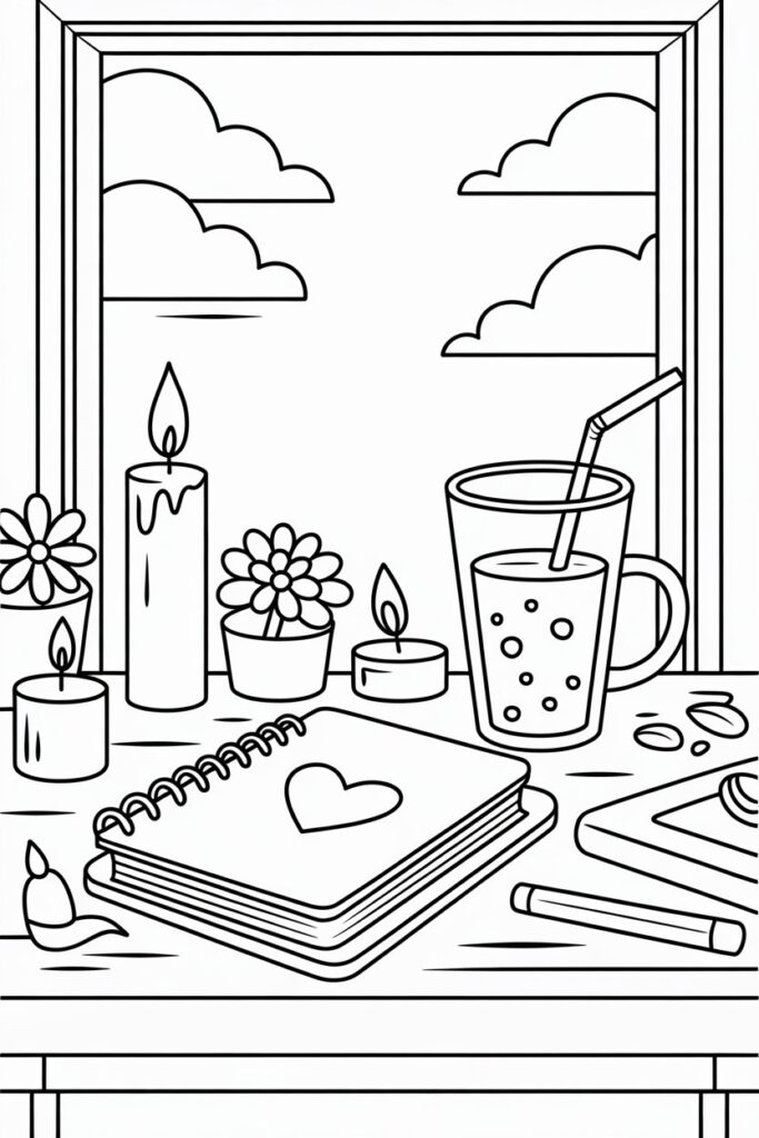 Aesthetic coloring pages free printable